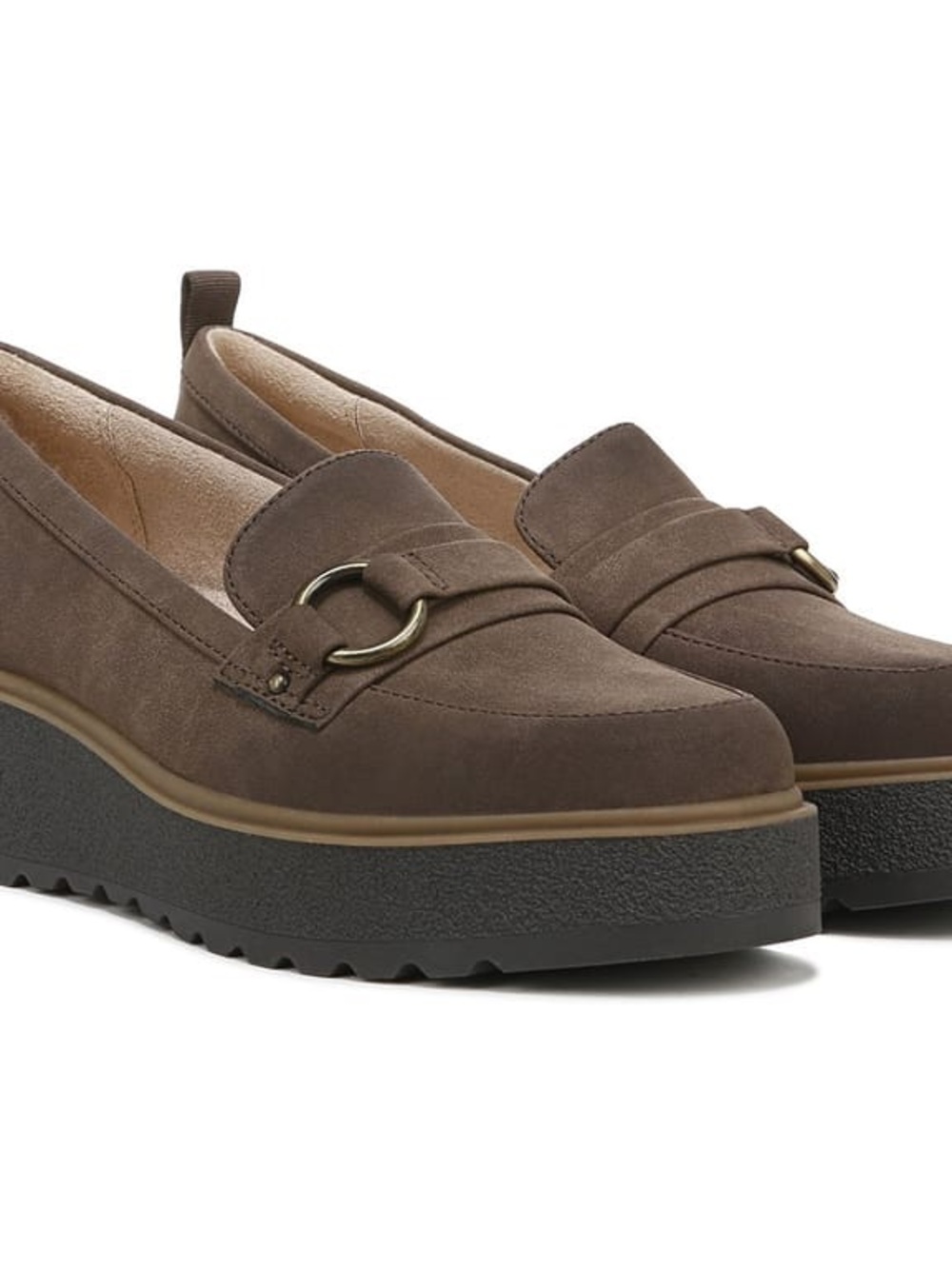 Women's Brown Suede Platform Loafers